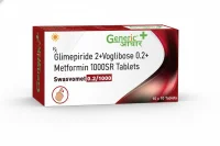 Glimepiride 2 mg + Voglibose 0.2 mg +Metformin 1000 mg (SR)Tabs (SWASVOMET 2/0.2/1000)- GA